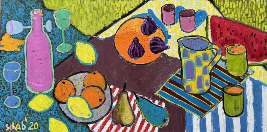 Obraz Piknik, 2020 Piknik 50x100cm Olej Na Plotnie Matisse,Gauguin,Czapski,Hockney,obraz,koloryzm,fowizm elegancki obraz do salonu