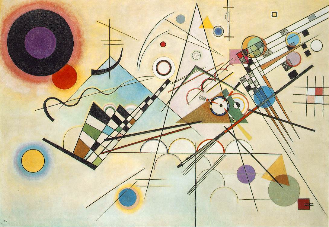 Malarstwo Abstrakcyjne: Wędrówka po Świecie Abstrakcji Vassily Kandinsky 1923 Composition 8 Huile Sur Toile 140 Cm X 201 Cm Musée Guggenheim New York  Abstrakcja geometryczna
