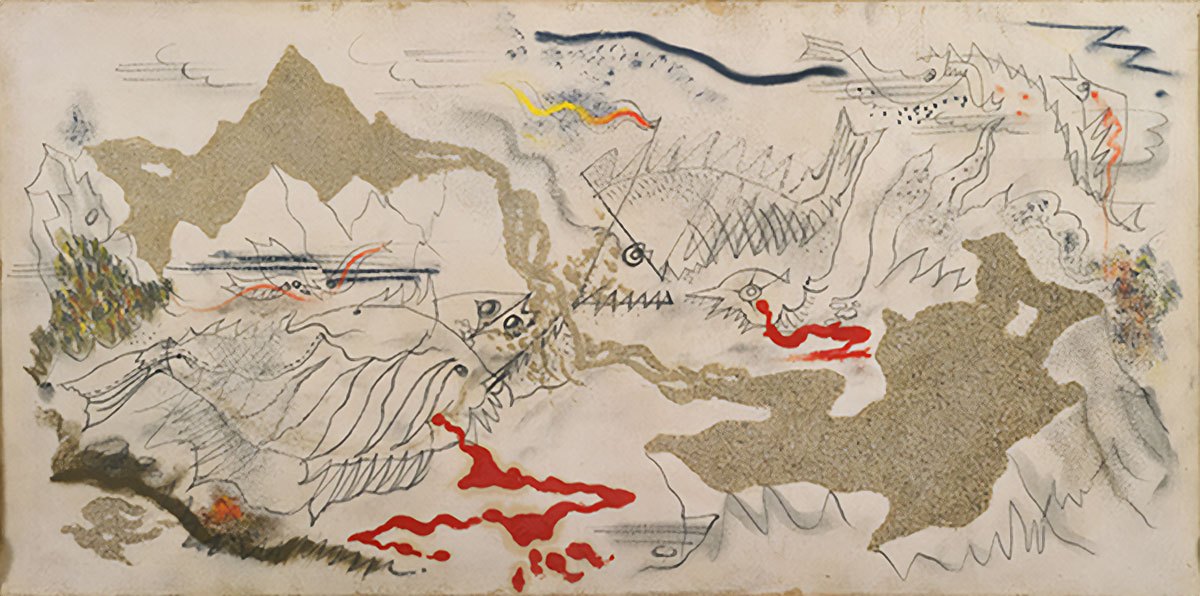 10 znanych Dzieł Sztuki Surrealistycznej, które warto zobaczyć 1 Battle Of The Fishes 1927  dzieła sztuki obrazy