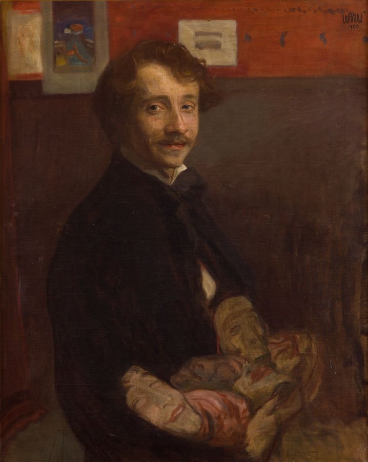 59 Słynnych Obrazów Polskich Malarzy Autoportret Z Maskami 1900 Wojciech Weiss  slynne obrazy olejne