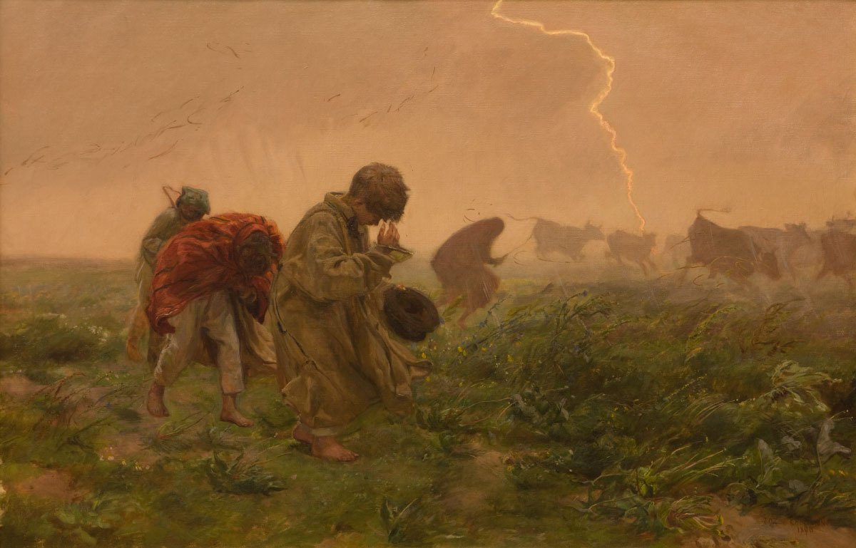 59 Słynnych Obrazów Polskich Malarzy Burza 1896 Józef Chełmoński  slynne obrazy olejne