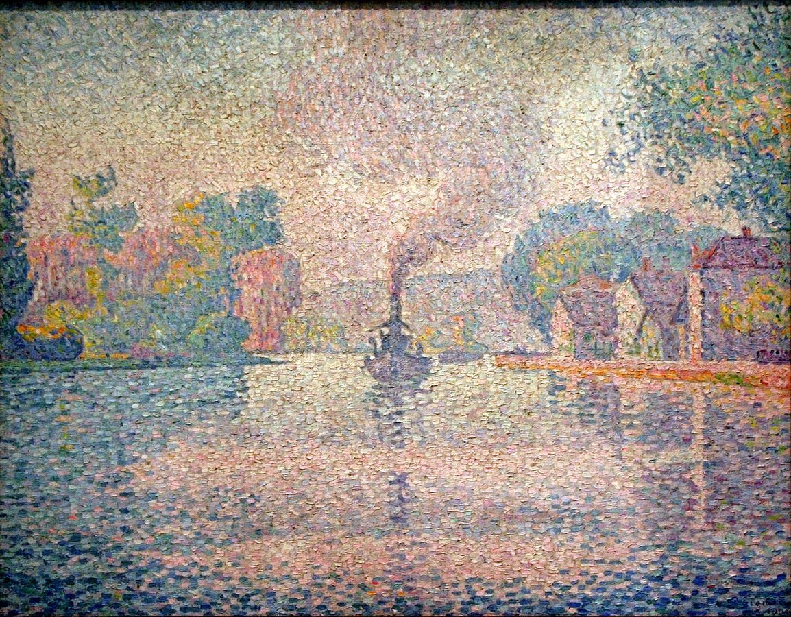19 Rodzajów Sztuki Abstrakcyjnej: Charakterystyka i Artyści Paul Signac Parowiec L Hirondelle Na Sekwanie  abstrakcyjna sztuka cechy