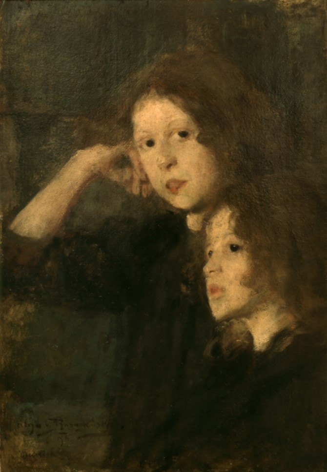 59 Słynnych Obrazów Polskich Malarzy Portret Dwóch Dziewczynek 1896 Olga Boznańska  slynne obrazy olejne