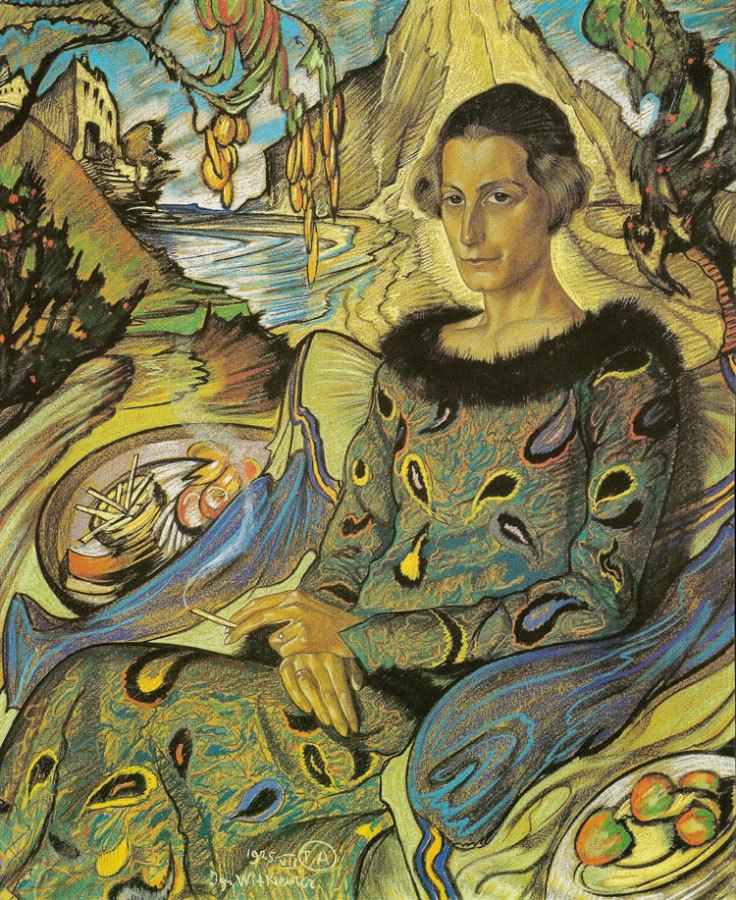 59 Słynnych Obrazów Polskich Malarzy Portret Marii Nawrockiej 1925 Stanisław Ignacy Witkiewicz  slynne obrazy olejne