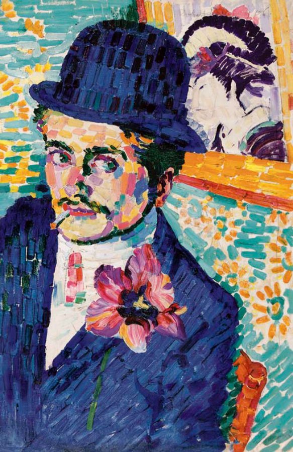 19 Rodzajów Sztuki Abstrakcyjnej: Charakterystyka i Artyści Robert Delaunay L Homme A La Tulipe Portret Jeana Metzingera  abstrakcyjna sztuka cechy