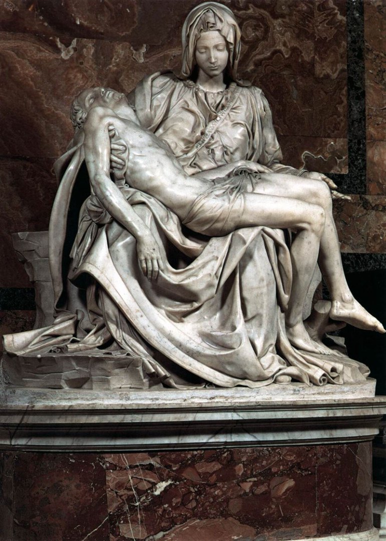 34 najsłynniejsze rzeźby wszech czasów 4 Pieta Michelangelo 1499  najsłynniejsze rzeźby