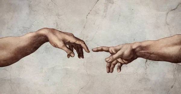 Symbolika i ekspresja w sztuce: Klucz do interpretacji ukrytych znaczeń Michelangelo Adam God Close Up  ekspresja