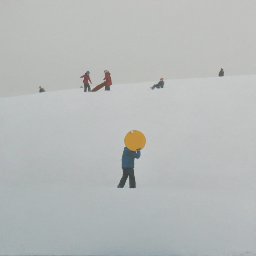 Wspomnienie, 2018 Chłopiec Z Księżycem 80x80 Cm Alkid 2017