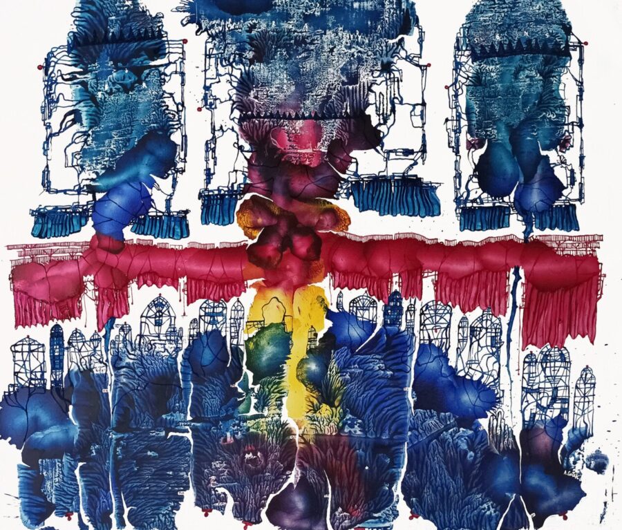 Obraz Tłumy III, 2023 Andrzej Ciolek Tlumy Iii Olej Na Plotnie 100x85cm 2023