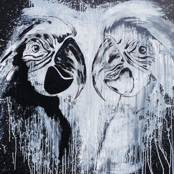 Obraz Papugi, 2022 Pagugi 120x120cm 2022 Akrylnaplotnie