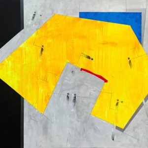 Obraz Żółte pole z czerwonym budynkiem, 2022 Dotik Pioneki W Podziale Zolte Pole Z Czerwonym Budynkiem 100x130cm 2022 Stara Drukarnia  gdzie kupic obraz